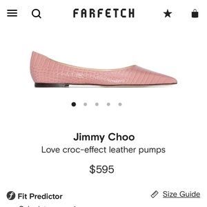 Jimmy Choo ‪Love croc-effect leather ‬flats